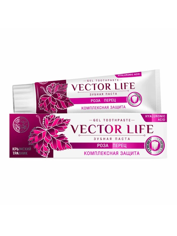 Гелевая зубная паста с розой и перцем «Vector Life» - Комплексная защита